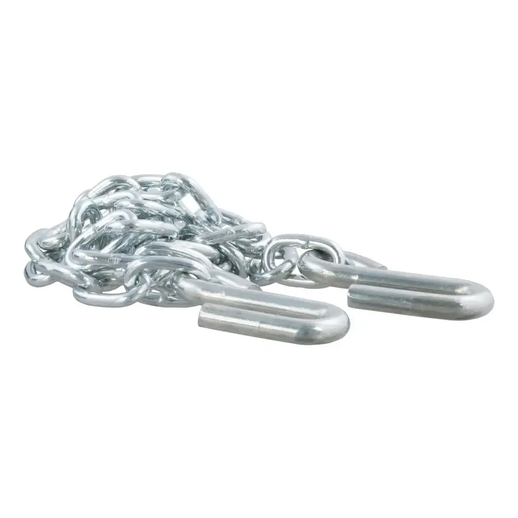 48 48" Safety Chain with 2 S-Hooks (2,000 lbs, Clear Zinc)