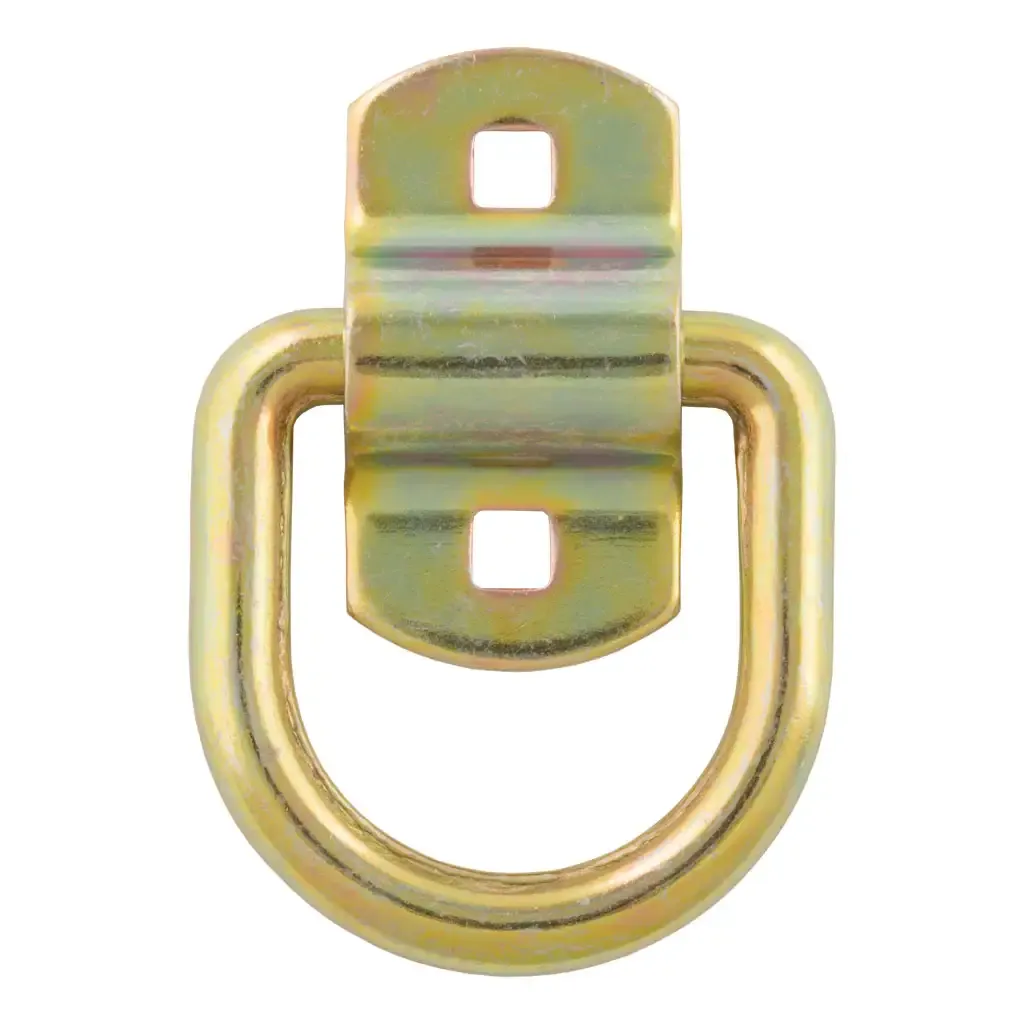 3 3" x 3" Surface-Mounted Tie-Down D-Ring (3,600 lbs, Yellow Zinc)
