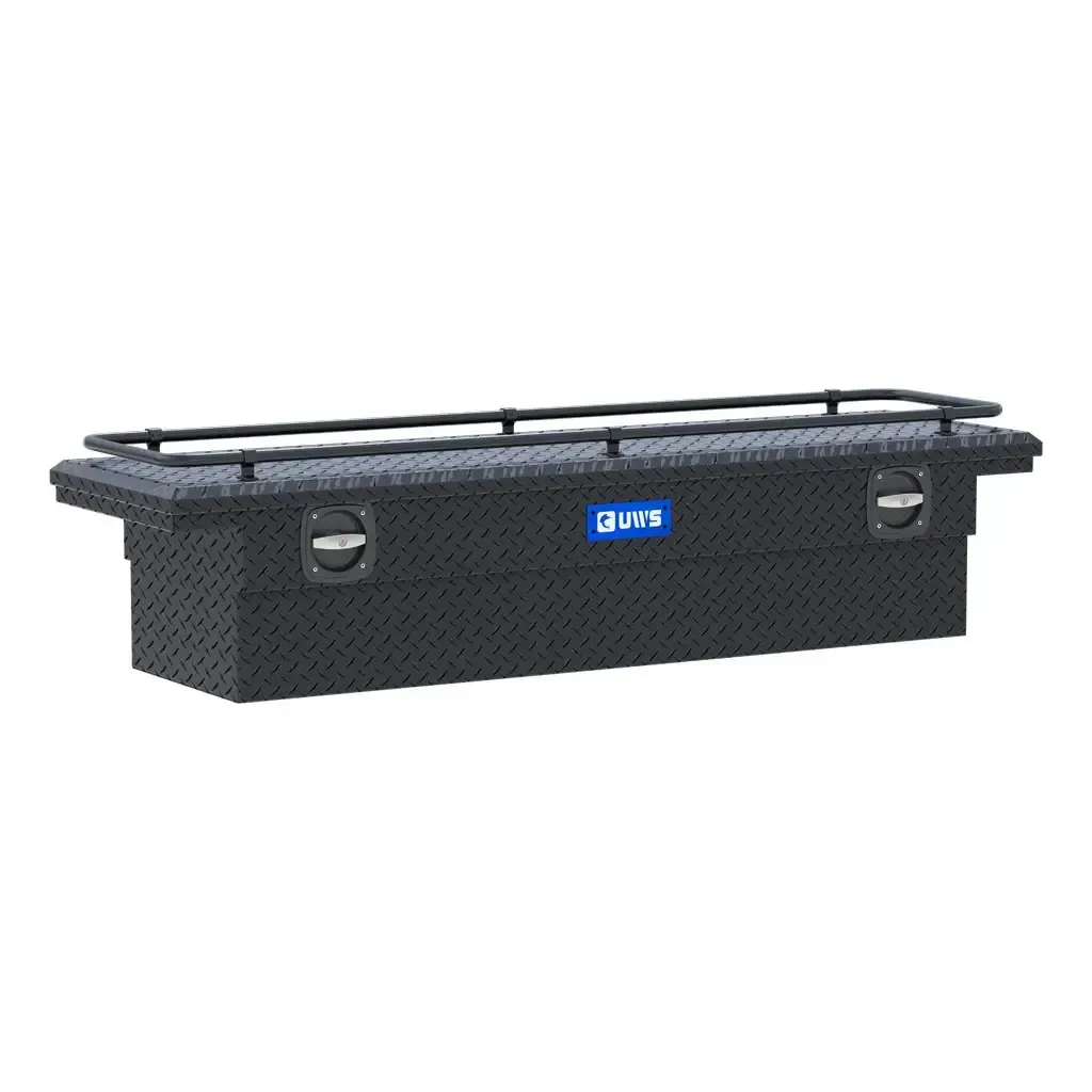 Matte Black Aluminum 69" Secure Lock Crossover Truck Tool Box, Low Profile, Rail