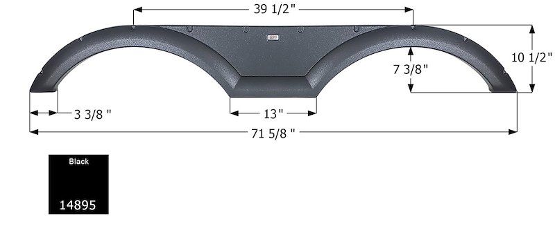 Icon (I6S) 14895 Fender Skirt Tandem Axle 71-5/8 Inch Length x 10-1/2 Inch