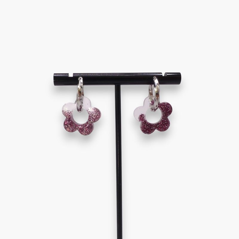 Boucles d'oreilles argentées/rouges -  Essentiels