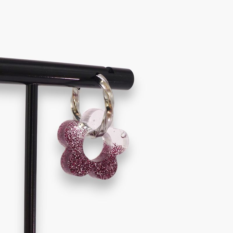 Boucles d'oreilles argentées/rouges -  Essentiels