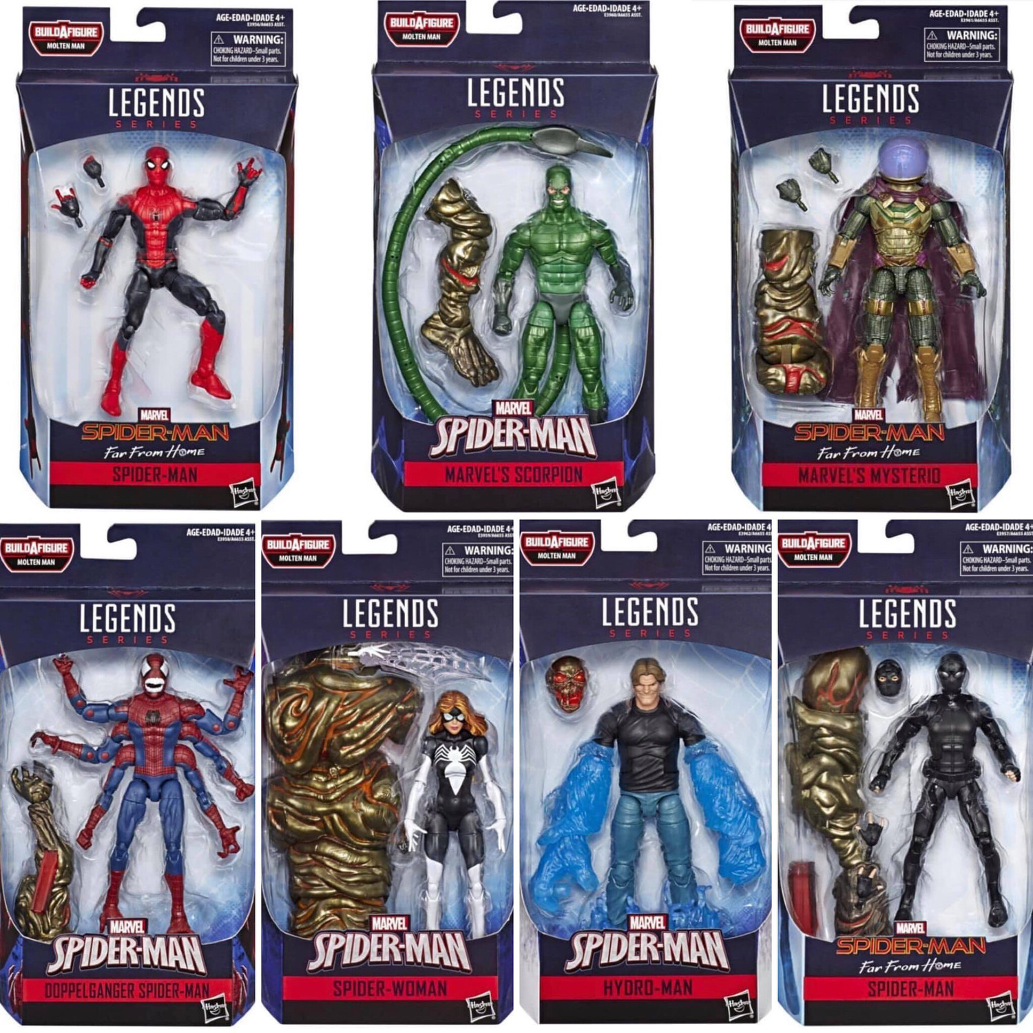 Marvel Legends 6" SpiderMan Far From Home Wave 1 Set of