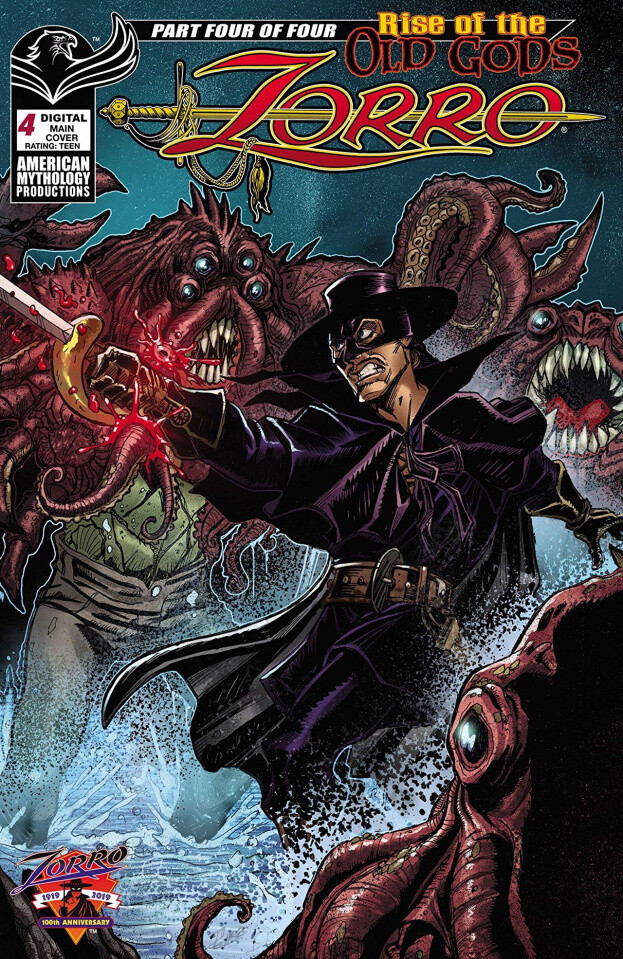 ZORRO RISE OF THE OLD GODS #4 CVR A CALZADA
AMERICAN MYTHOLOGY PRODUCTIONS COMICS
(28th January 2020)
