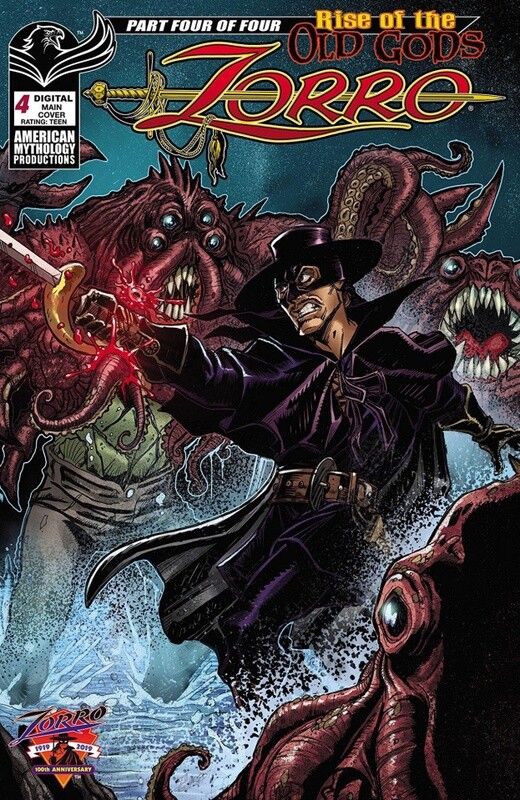 ZORRO RISE OF THE OLD GODS #4 CVR A CALZADA
AMERICAN MYTHOLOGY PRODUCTIONS COMICS
(28th January 2020)