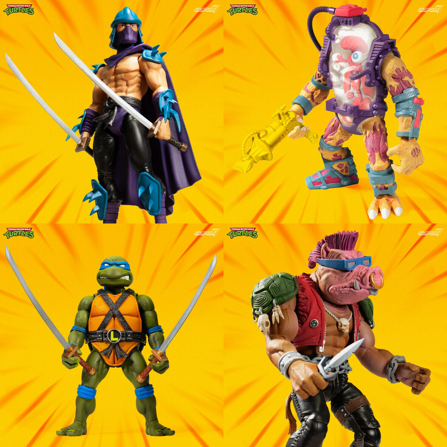 Super7 TMNT Wave 2 Ultimate Set of 4 Figures (Teenage Mutant Ninja Turtles)