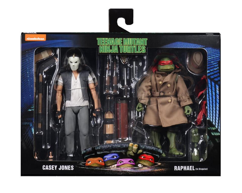 NECA 7" Scale Action Figure - TMNT MOVIE Casey Jones & Raphael Disguise 2-Pack