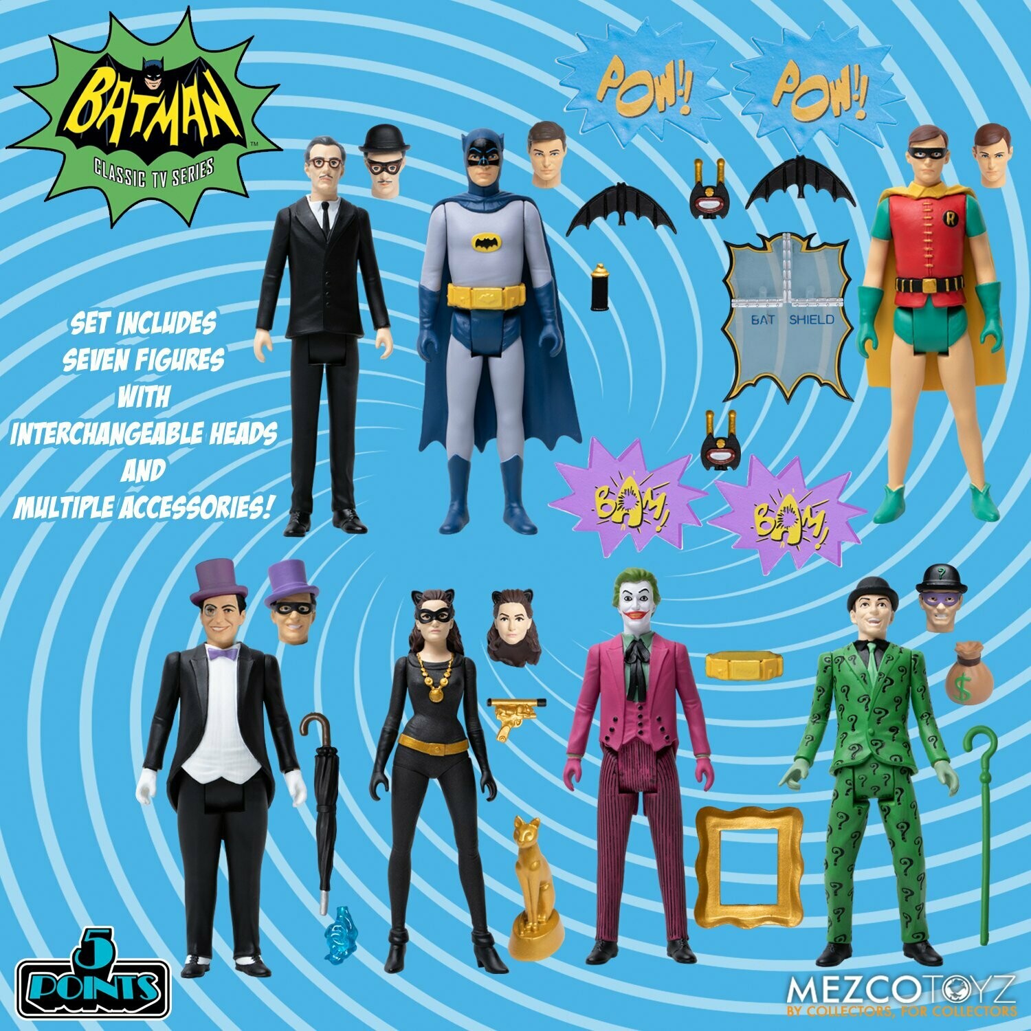 MEZCO 5 POINTS: Batman (1966): Deluxe Boxed Set