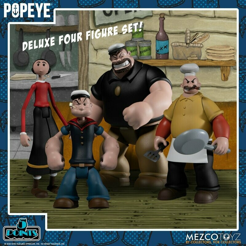 MEZCO 5 POINTS: Popeye Deluxe Boxed Set MEZCO 5 POINTS: Popeye Deluxe Boxed Set