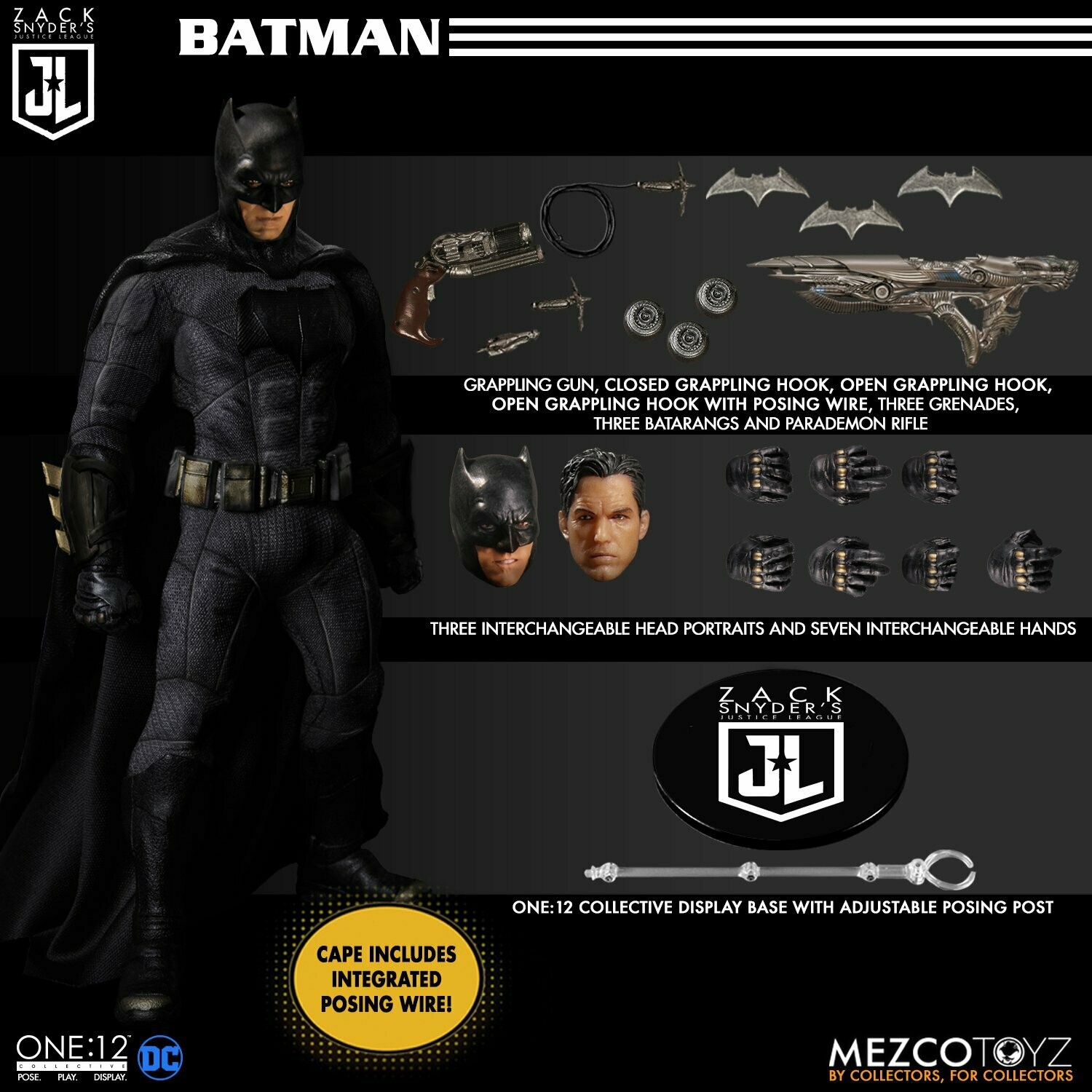 MezcoおもちゃOne : 12?Collective : DC Justice LeagueムービーTacticalバットマンアクションフィギュア z2zed1b BATMAN ONE 12 COLLECTIVE TACTICAL SUIT BATMAN ACTION FIGURE FROM