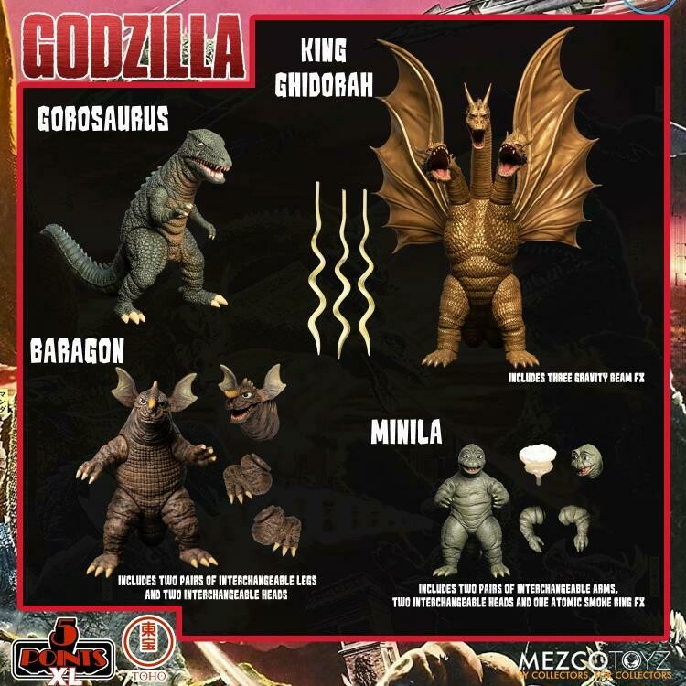 MEZCO 5 POINTS:  Godzilla: Destroy all Monsters: Round Two Box Set