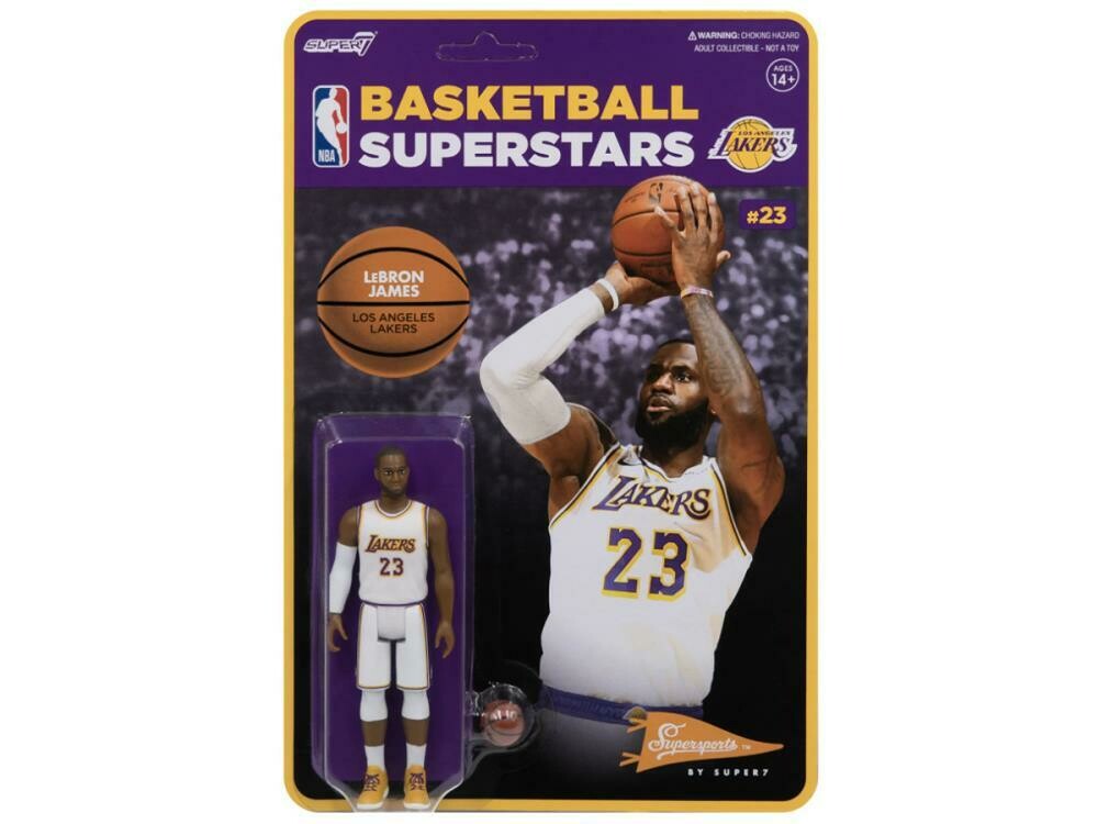 Super7 - NBA Basketball Superstars ReAction LeBron James (Los Angeles Lakers) Alternate Figure
