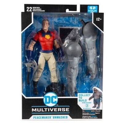 McFarlane Toys - DC Multiverse Collector SUICIDE SQUAD Wave : PEACEMAKER UNMASKED VARIANT (KING SHARK BAF)