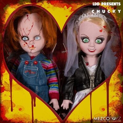 MEZCO LIVING DEAD DOLLS Presents: BRIDE OF CHUCKY: DELUXE CHUCKY AND TIFFANY