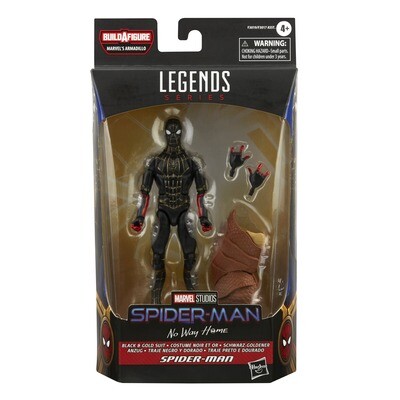 Marvel Legends 6" Spider-Man NO WAY HOME WAVE 1: BLACK AND GOLD SUIT SPIDER-MAN (ARMADILLO BAF)