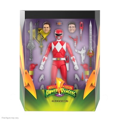 Super7 MMPR Wave 2 Ultimate RED RANGER Figure (Mighty Morphin Power Rangers)