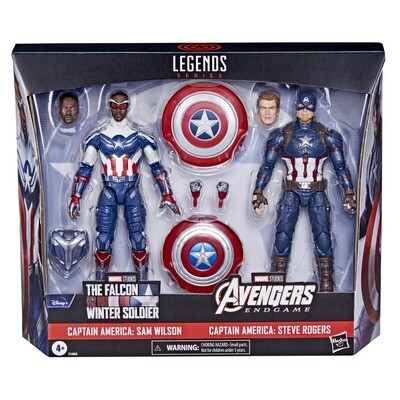 Marvel Legends Series Captain America 2-Pack Steve Rogers and Sam Wilson MCU