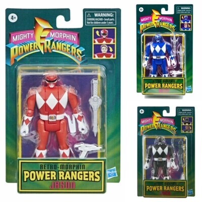 Power Rangers Retro Morph Collection Mighty Morphin' Wave 1 - Set of 3