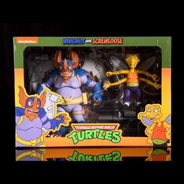 NECA 7" SCALE TMNT CARTOON WINGNUT AND SCREWLOOSE 2 PACK