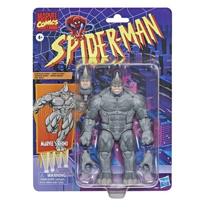 **DAMAGED CARD / PACKAGING** Marvel Legends 6" Spider-Man Vintage Rhino Action figure