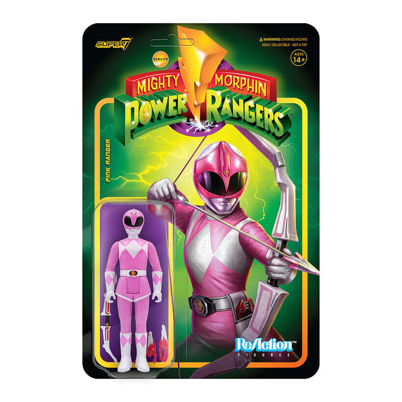 Super7 -Mighty Morphin Power Rangers ReAction Pink Ranger Figure