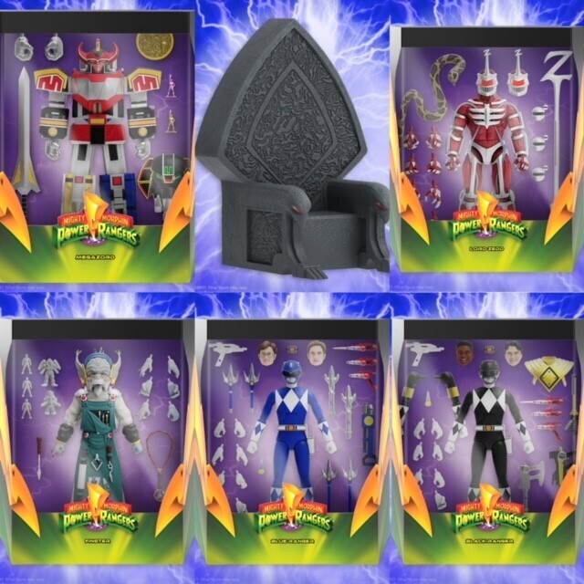 Super7 MMPR Wave 3 Ultimate Mighty Morphin Power Rangers Set of 6 (THRONE INCLUDED)