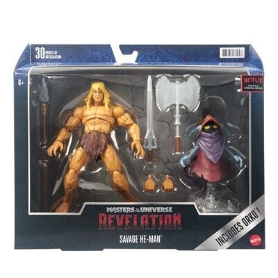 Masters of the Universe REVELATION Deluxe: SAVAGE HE-MAN Action Figure (MASTERVERSE)