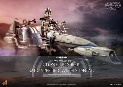 Hot Toys Star Wars The Clone Wars: 1:6 Heavy Weapons Clone Trooper and BARC Speeder with Sidecar