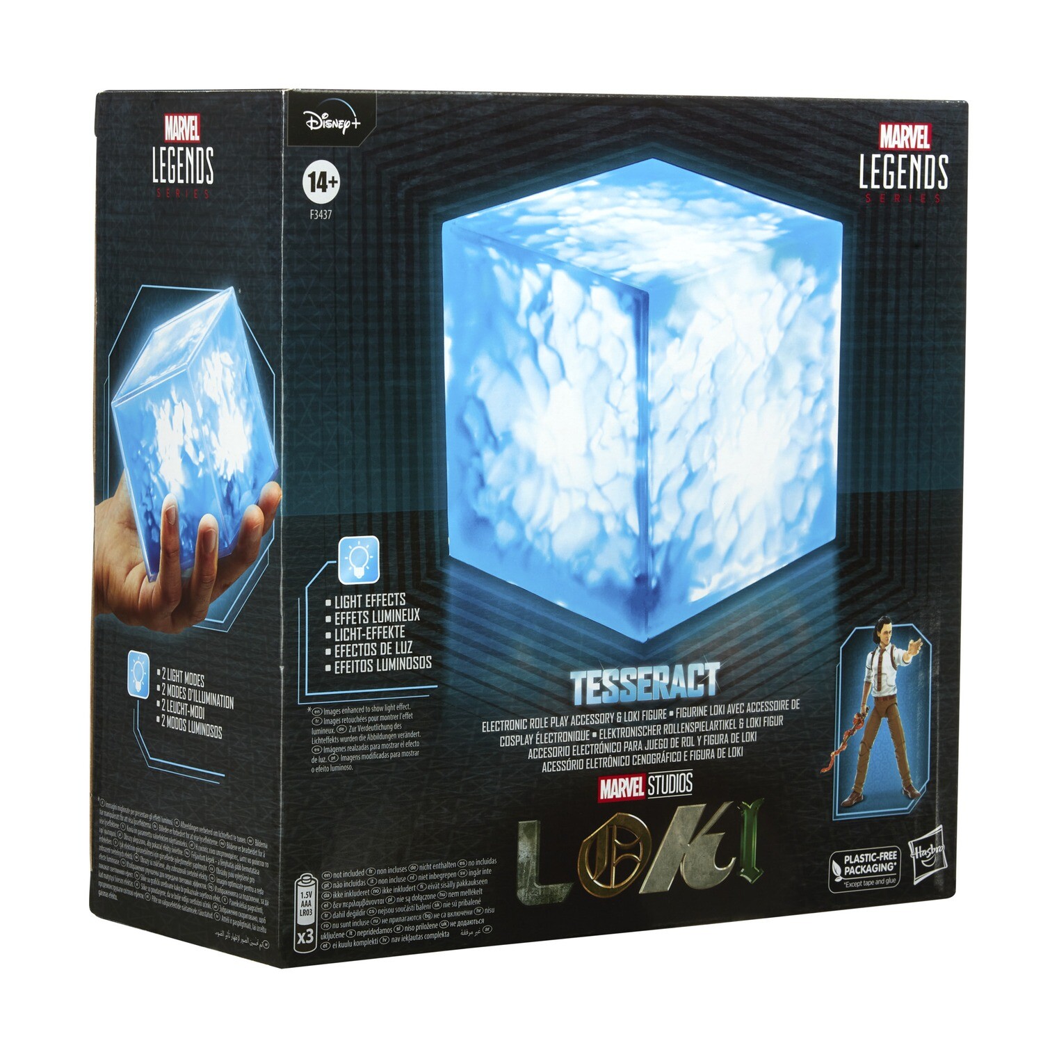 Marvel Legends Series Tesseract Electronic Role Play Accessory with Light FX and Loki Figure