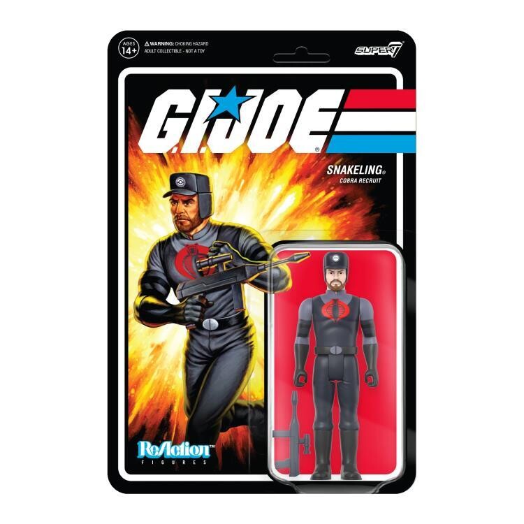 Super7 - G.I. Joe ReAction Snakeling Factory Worker with Beard (Pink) Figure