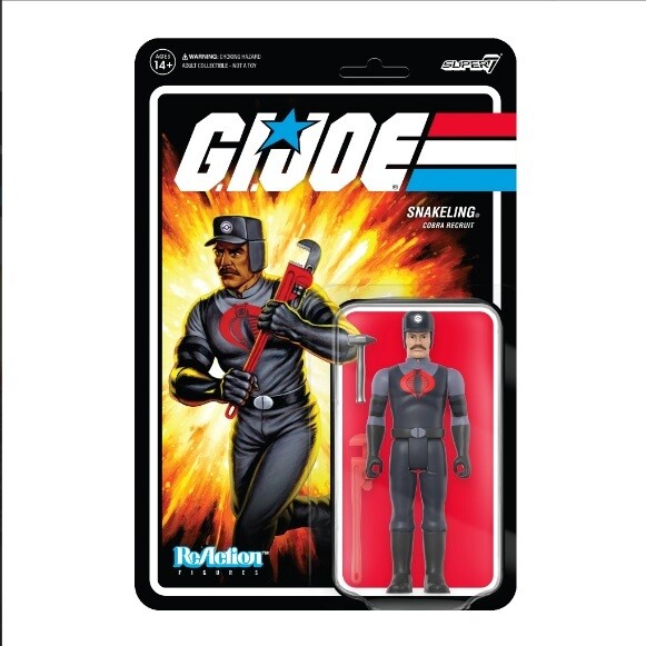 Super7 - G.I. Joe ReAction Snakeling Factory Worker with Mustache (Tan) Figure