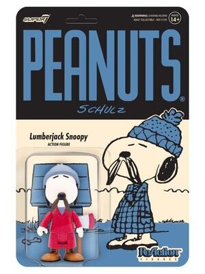 Super7 Peanuts ReAction Lumberjack Snoopy Figure