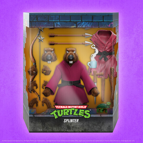 Super7 TMNT Wave 9 Ultimate Master Splinter Flocked Action Figure (Teenage Mutant Ninja Turtles)