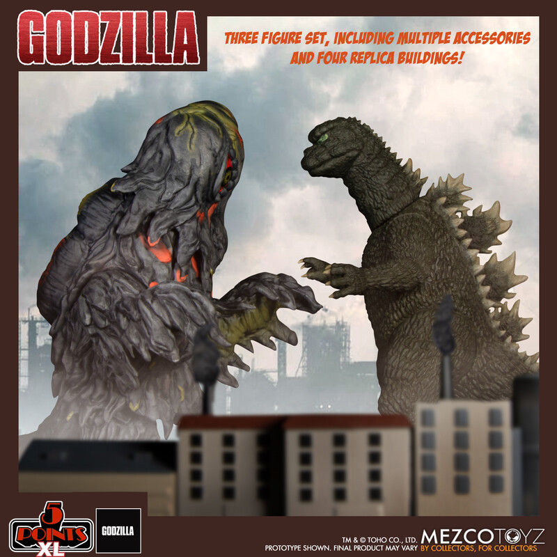 MEZCO 5 POINTS:  Godzilla vs Hedorah (1971) Three Figure Boxed Set