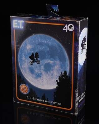 NECA 7" Scale Action Figure E.T. 40th Anniversary Elliot & E.T. on Bicycle 7" Scale Figure