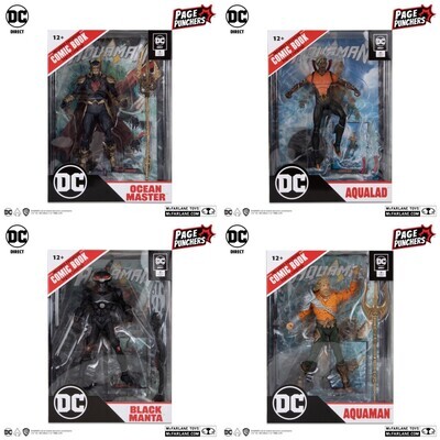 DC DIRECT COLLECTIBLES 7" PAGE PUNCHERS AQUAMAN WAVE 1 SET OF 4 ACTION FIGURES
