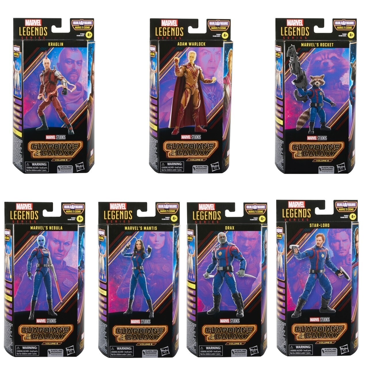 Marvel Legends 6" Guardians of the Galaxy Vol.3 Wave Set of 7  (COSMO BAF)