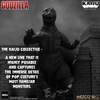 **PRE-ORDER** MEZCO KAIJU COLLECTIVE Godzilla (1954) Black & White Edition