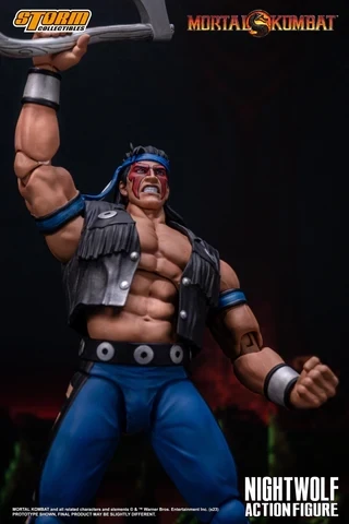 Action Figure Nightwolf 7 Pollici – Mortal Kombat 11 – Con Asce, Arco E Base – Giocattolo Da Collezione