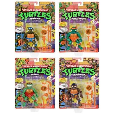 PLAYMATES TMNT CLASSIC SET OF 4 STORAGE SHELL ACTION FIGURES