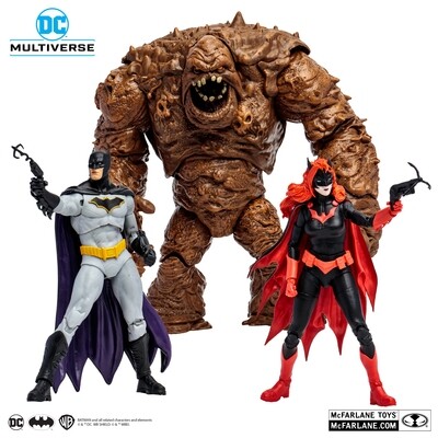 MCFARLANE TOYS DC MULTIVERSE CLAYFACE, BATMAN & BATWOMAN (DC REBIRTH) GOLD LABEL 3 PACK