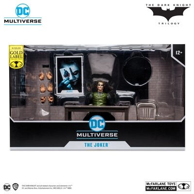 MCFARLANE TOYS DC MULTIVERSE THE JOKER INTERROGATION ROOM (THE DARK KNIGHT) GOLD LABEL **LIMIT 1 PER PERSON**