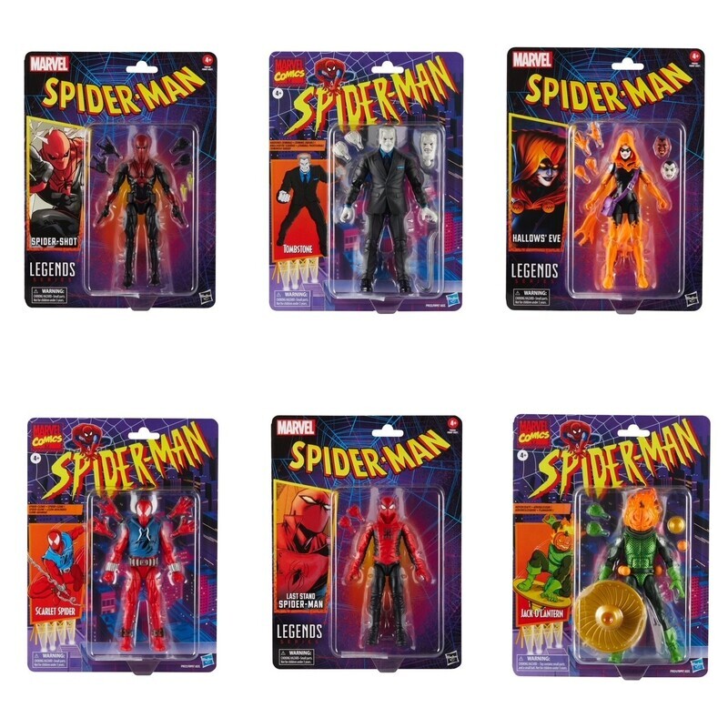 Marvel Legends 6" Spider-Man Retro Wave 4 Set of 6