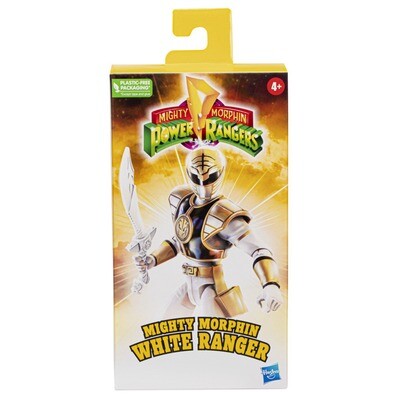 Power Rangers 6 Power Rangers 6" Mighty Morphin VHS White Ranger