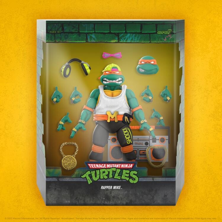 Super7 TMNT Wave 11 Ultimate Rapper Michelangelo  (Teenage Mutant Ninja Turtles)