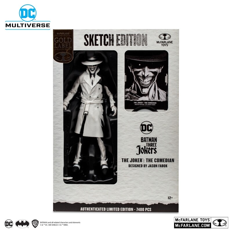 DC DIRECT COLLECTIBLES 7"  BATMAN 3 JOKERS THE COMEDIAN LINE ART VARIANT (GOLD LABEL)