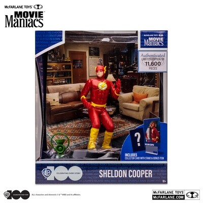 McFarlane Toys MOVIE MANIACS WAVE 4 SHELDON COOPER As The Flash (Big Bang Theory) LIMITED EDITION