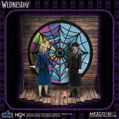 **PRE ORDER** MEZCO 5 POINTS: Wednesday Addams and Enid Deluxe Set