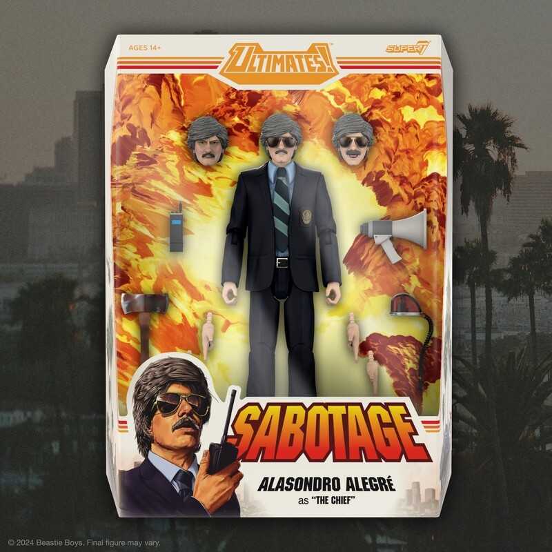 Super7 BEASTIE BOYS ULTIMATES Wave 1 Alasondro Alegre as The Chief (SABOTAGE) 7" Scale Action Figure