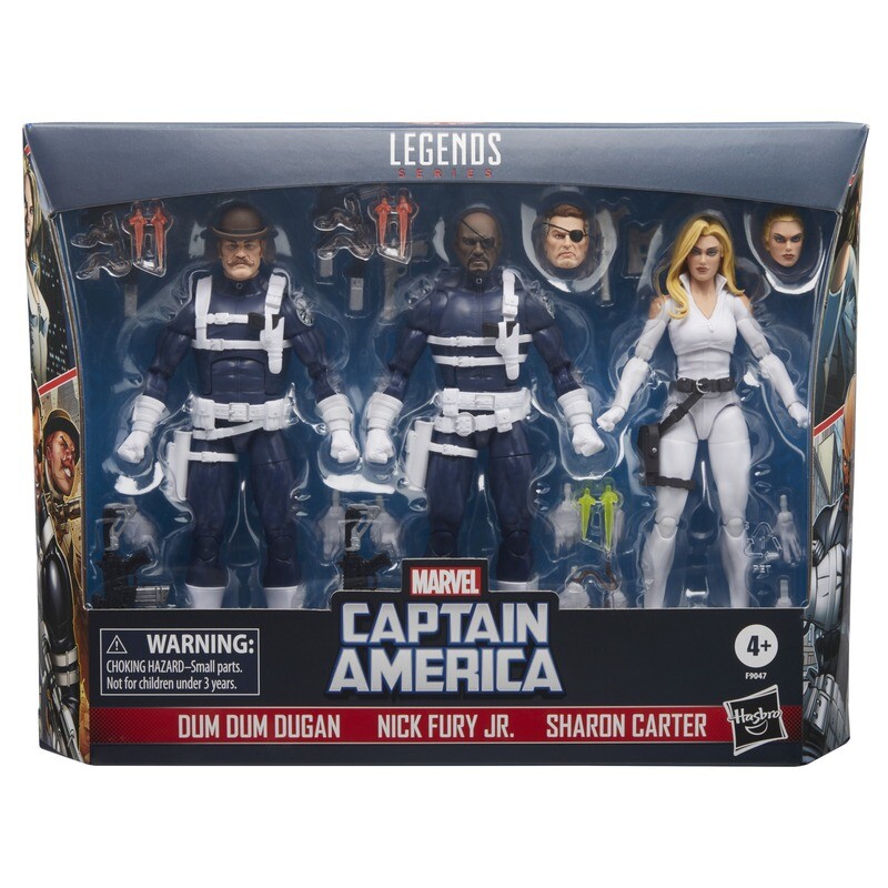 Marvel Legends Series 6" S.H.I.E.L.D. 3-Pack (Nick Fury Jr., Sharon Carter, Dum Dum Dugan)